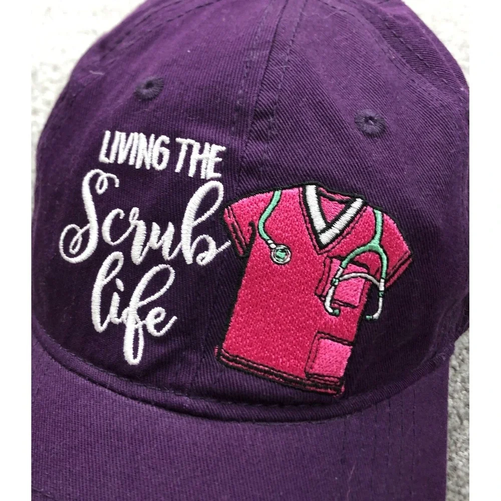Simply Southern Hat Cap Strap Back‎ Purple Twill Scrub Life Nurse Ladies Womens